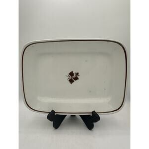 Antique Alfred Meakin Royal Ironstone Platter Copper Luster Tea Leaf 12.5” X 9”